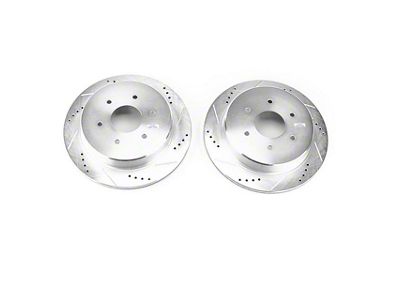 PowerStop Evolution Cross-Drilled and Slotted 6-Lug Rotors; Rear Pair (17-24 Titan)