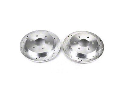 PowerStop Evolution Cross-Drilled and Slotted 6-Lug Rotors; Rear Pair (04-15 Titan)