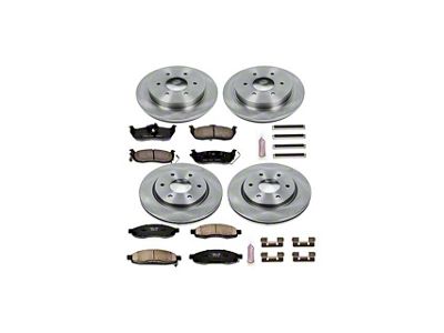 PowerStop OE Replacement 6-Lug Brake Rotor and Pad Kit; Front and Rear (3/05-07 Titan)
