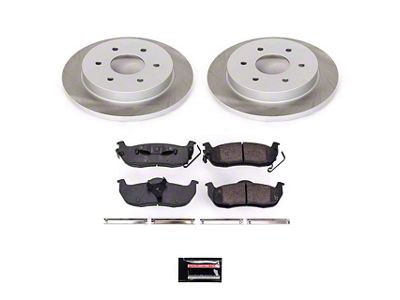 PowerStop Semi-Coated 6-Lug Brake Rotor and Pad Kit; Rear (04-15 Titan)