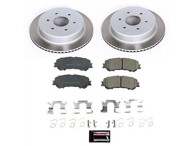 PowerStop Semi-Coated 6-Lug Brake Rotor and Pad Kit; Rear (17-24 Titan)