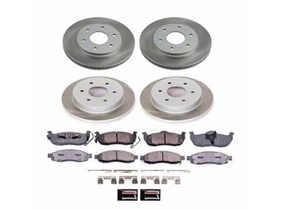 PowerStop Semi-Coated 6-Lug Brake Rotor and Pad Kit; Front and Rear (04-3/05 Titan)