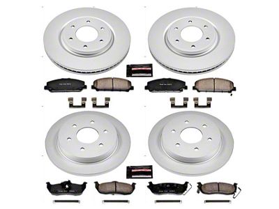 PowerStop Z17 Evolution Plus 6-Lug Brake Rotor and Pad Kit; Front and Rear (08-10 Titan)