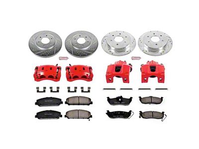 PowerStop Z23 Evolution Sport 6-Lug Brake Rotor, Pad and Caliper Kit; Front and Rear (08-10 Titan)