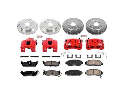 PowerStop Z23 Evolution Sport 6-Lug Brake Rotor, Pad and Caliper Kit; Front and Rear (11-15 Titan)