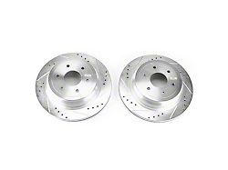 PowerStop Evolution Cross-Drilled and Slotted 6-Lug Rotors; Rear Pair (16-24 Titan XD)