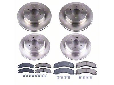 PowerStop OE Replacement 6-Lug Brake Rotor and Pad Kit; Front and Rear (16-24 Titan XD)
