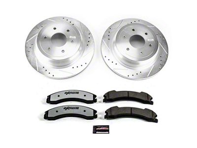 PowerStop Z36 Extreme Truck and Tow 6-Lug Brake Rotor and Pad Kit; Rear (16-24 Titan XD)
