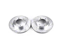 PowerStop Evolution Cross-Drilled and Slotted 6-Lug Rotors; Front Pair (00-06 Tundra)