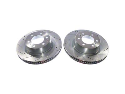 PowerStop Evolution Cross-Drilled and Slotted 6-Lug Rotors; Rear Pair (22-26 Tundra)