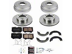 PowerStop OE Replacement 6-Lug Brake Rotor, Drum and Pad Kit; Front and Rear (00-02 Tundra w/ S13WE Front Caliper Casting)