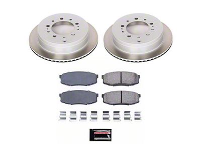 PowerStop Semi-Coated 5-Lug Brake Rotor and Pad Kit; Rear (07-21 Tundra)