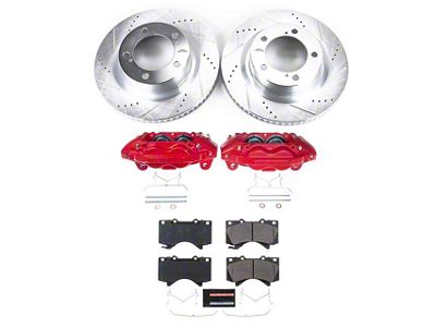 PowerStop Z23 Evolution Sport 5-Lug Brake Rotor, Pad and Caliper Kit; Front (Late 15-21 Tundra)