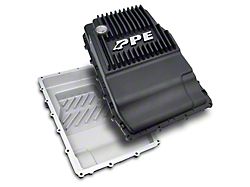 PPE Heavy-Duty Cast Aluminum Deep Transmission Pan; Black (21-26 Bronco w/ 10R80 Transmission)