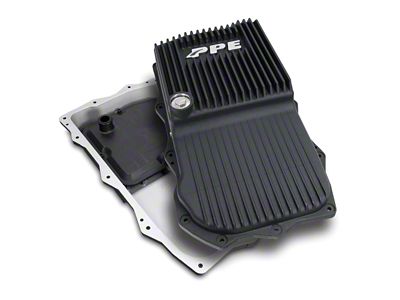 PPE Heavy-Duty Cast Aluminum Deep Transmission Pan; Black (20-25 3.0L EcoDiesel Jeep Gladiator JT w/ Automatic Transmission)
