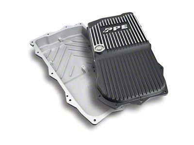 PPE Heavy-Duty Cast Aluminum Transmission Oil Pan; Brushed (20-25 3.0L EcoDiesel Jeep Gladiator JT w/ Automatic Transmission)