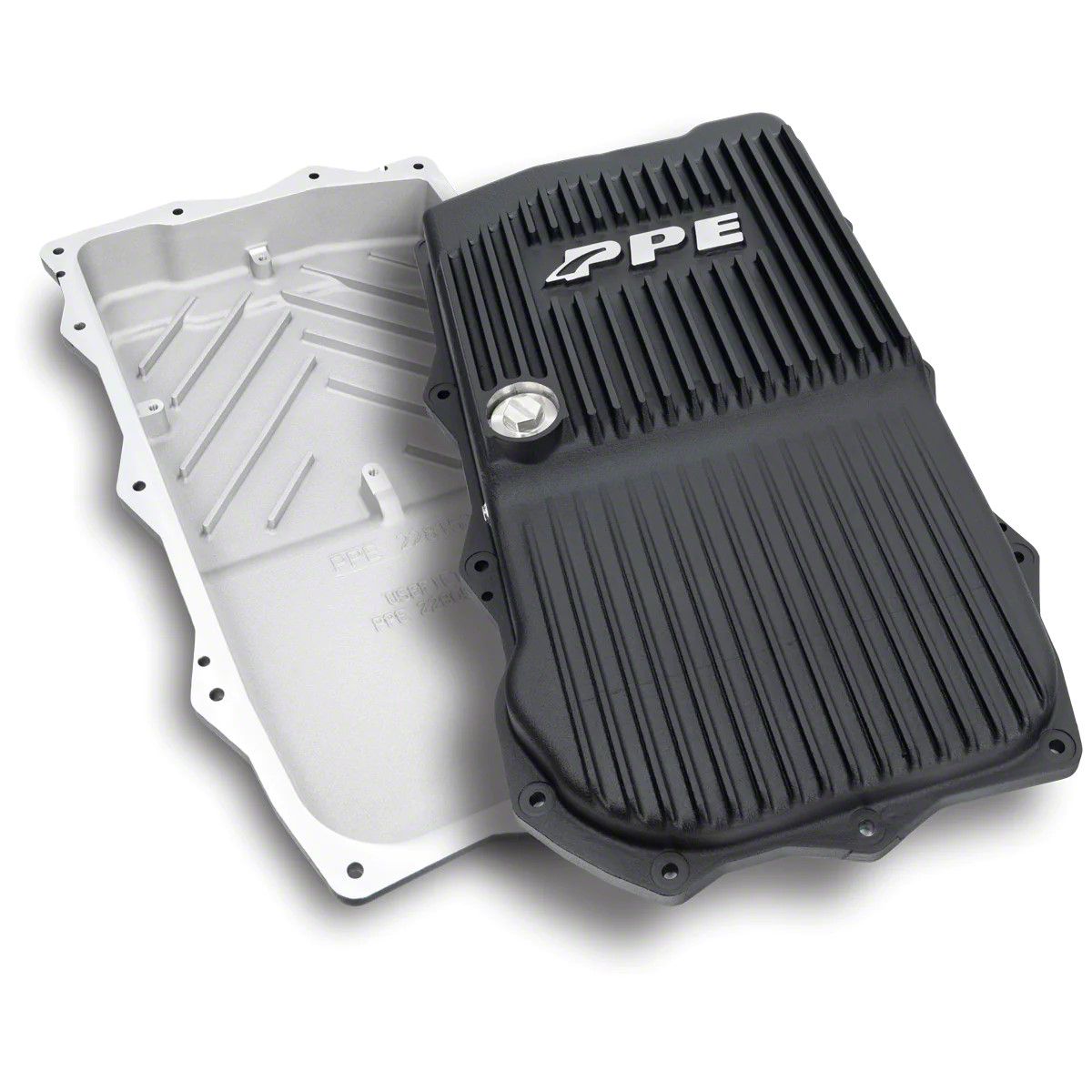 PPE Jeep Wrangler HeavyDuty Cast Aluminum Transmission Oil Pan; Black