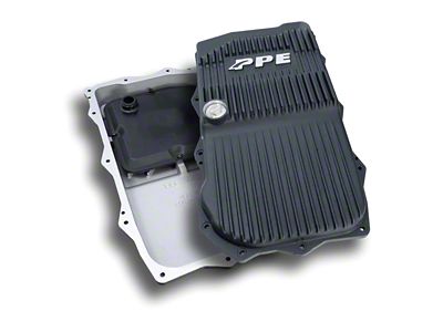 PPE Heavy-Duty Cast Aluminum Transmission Oil Pan; Black (18-25 3.6L Jeep Wrangler JL w/ Automatic Transmission)