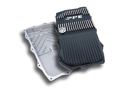 PPE Heavy-Duty Cast Aluminum Transmission Oil Pan; Brushed (18-25 3.6L Jeep Wrangler JL w/ Automatic Transmission)