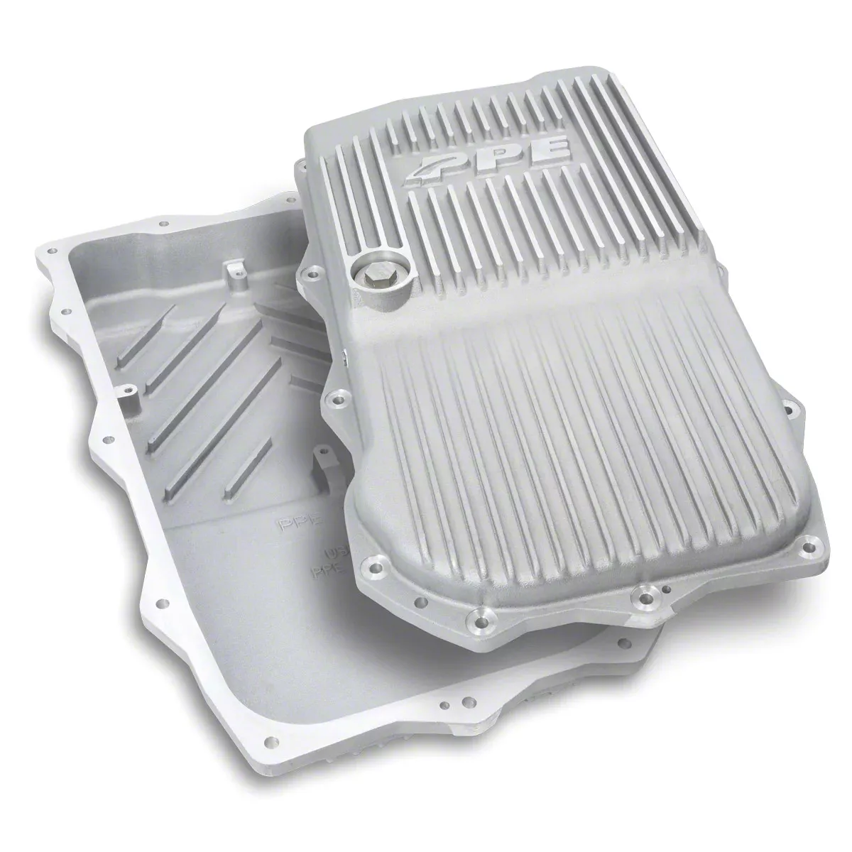PPE Jeep Wrangler HeavyDuty Cast Aluminum Transmission Oil Pan; Raw