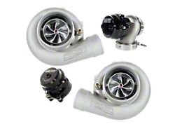 Precision Turbo & Engine Mirror Image Next Gen PT6466 Twin Turbo Package with SCP-Style Compression Cover (Universal; Some Adaptation May Be Required)