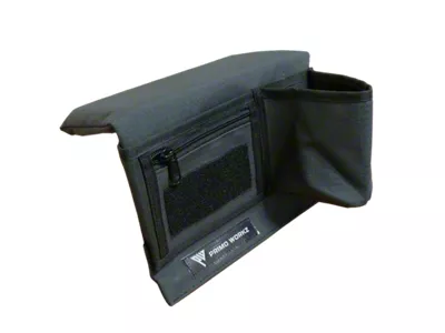 Primo Workz Armrest with Cupholder; Black Canvas; Driver Side (Universal; Some Adaptation May Be Required)