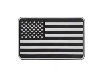Primo Workz Velcro PVC American Flag Patch; Black and Silver