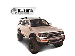 Prinsu 3/4 Roof Rack with 40-Inch LED Light Bar Cutout Wind Deflector; Black (95-02 4Runner)