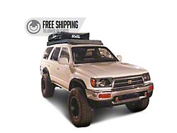 Prinsu Full Roof Rack with 40-Inch LED Light Bar Cutout Wind Deflector; Black (95-02 4Runner)