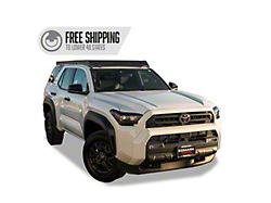 Prinsu Original Roof Rack with 40-Inch LED Light Bar Cutout Wind Deflector; Black (25-26 4Runner)