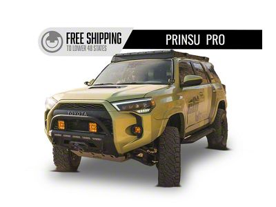Prinsu Pro Full Roof Rack with Standard Wind Deflector; Black (10-24 4Runner)