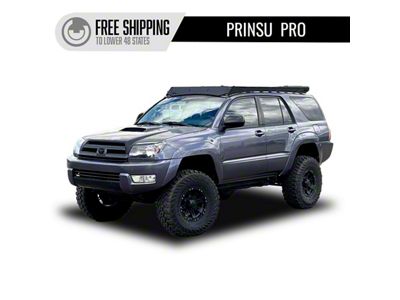 Prinsu Pro Full Roof Rack with Standard Wind Deflector; Black (03-09 4Runner)