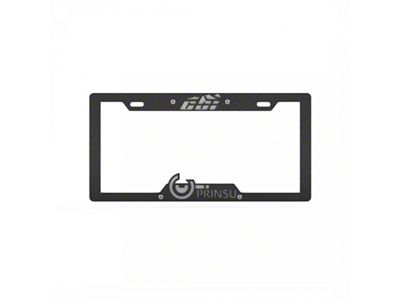 Prinsu License Plate Cover; Black/Gray (Universal; Some Adaptation May Be Required)