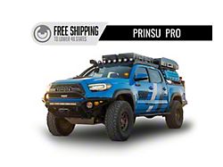 Prinsu Pro Desert Air Intake Cab Roof Rack with 40-Inch LED Light Bar Cutout Wind Deflector; Black (05-23 Tacoma)