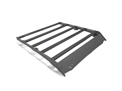 Prinsu Roof Rack with Standard Wind Deflector; Black (05-23 Tacoma Double Cab)