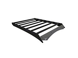 Prinsu Pro Roof Rack with Light Bar Cutout Wind Deflector; Black (07-21 Tundra CrewMax)