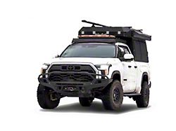 Prinsu Roof Rack with Standard Wind Deflector; Bare Aluminum (22-26 Tundra Double Cab)
