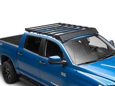 Prinsu Roof Rack with Standard Wind Deflector; Black (07-21 Tundra CrewMax)