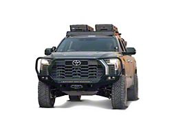 Prinsu Roof Rack with Standard Wind Deflector; Black (22-25 Tundra CrewMax)