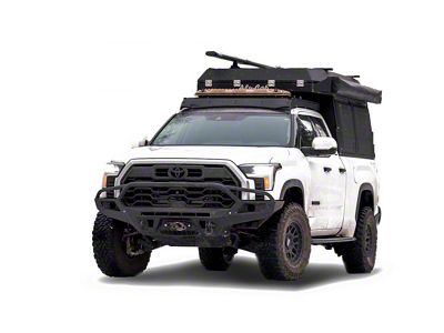 Prinsu Roof Rack with Standard Wind Deflector; Grey (22-25 Tundra Double Cab)