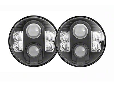 Pro Comp 7-Inch Round LED Headlights; Black Housing; Clear Lens (07-18 Jeep Wrangler JK)