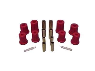 Pro Comp Suspension Rear Leaf Spring Bushings; Red (87-95 Jeep Wrangler YJ)