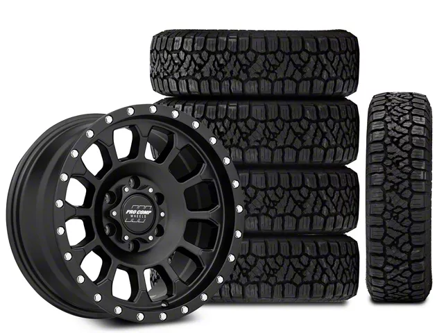 Bronco 17x8.5 Pro Comp Wheels Rockwell & 34in Kenda All-Terrain KLEVER ...
