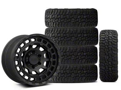 17x8.5 Black Rhino Chamber & 33in Mickey Thompson All-Terrain Baja Boss A/T Tire Package; Set of 5 (21-25 Bronco, Excluding Raptor)