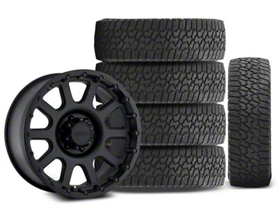17x9 Pro Comp Wheels 32 Series & 34in Falken All-Terrain Wildpeak A/T3W Tire Package; Set of 5 (18-25 Jeep Wrangler JL)