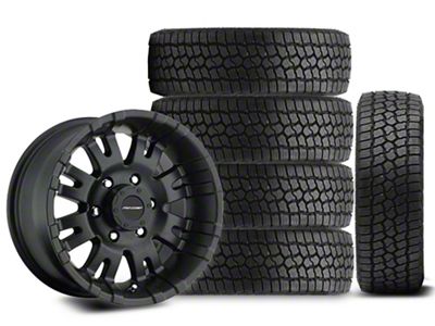 17x9 Pro Comp 01 Series Wheel & 33in Milestar All-Terrain Patagonia AT/R Tire Package; Set of 5 (18-25 Jeep Wrangler JL)