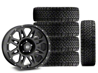 17x9 Pro Comp 05 Series Wheel & 33in BF Goodrich All-Terrain T/A KO Tire Package; Set of 5 (07-18 Jeep Wrangler JK)