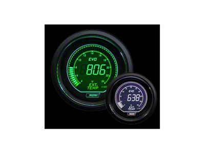 Prosport 52mm EVO Series Digital Exhaust Gas Temperature Gauge; Electrical; Green/White (Universal; Some Adaptation May Be Required)