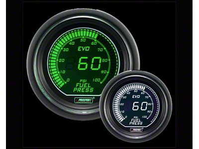 Prosport 52mm EVO Series Digital Fuel Pressure Gauge; Electrical; Green/White (Universal; Some Adaptation May Be Required)