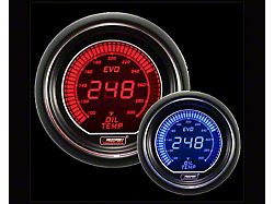 Prosport 52mm EVO Series Digital Oil Temperature Gauge; Electrical; Blue/Red (Universal; Some Adaptation May Be Required)